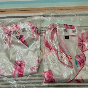 NEW Alani Pink Slush & Coquette Bow Satin Pajama Set